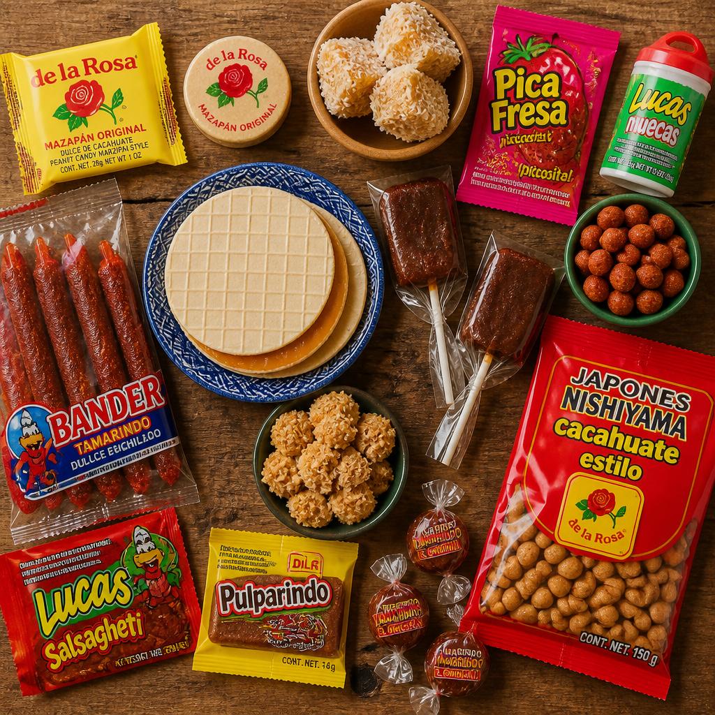 Dulces y botanas mexicanas: Carlos V, Bubaloo, Lucas, Pelón, cacahuates japoneses, Nito, donitas y más